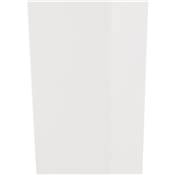 Petite table industriel carrée 'FERRO' en bois naturel pied central en métal blanc – 68 x 68 cm