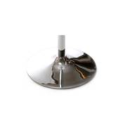 Table de bar haute design ronde ‘Bistro’ blanche avec pied central en métal chromé