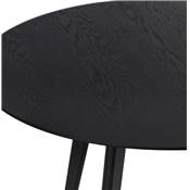 Table / table de réunion scandinave ronde ' SOLNÄ' plateau et 4 pieds en bois noir – Ø 120 cm