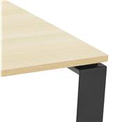Table de réunion / bureau bench design 'LITTLE MEET' en bois pieds métal noir - 140 x 140 cm