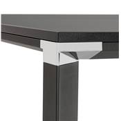 Table réunion / bureau bench 'BIG AFER XL' noir en bois pieds métal noir et chromé - 160 x 160 cm