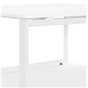 Table de réunion / bureau bench design 'LITTLE MEET' blanc en bois pieds métal blanc - 140 x 140 cm