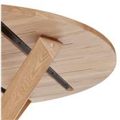 Table ronde 'FAST GLAS' plateau et pieds en chêne massif - Ø 120 cm