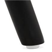 Tabouret snack mi-hauteur 'BLACK CIRCLE MINI' tissu marron 4 pieds bois noir et chromé dossier haut