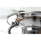 Tabouret de bar réglable design 'Leo' pivotant en plexiglass gris foncé pied central en métal chromé