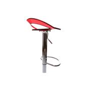 Tabouret de bar réglable design 'Leo' pivotant en plexiglass rouge pied central en métal chromé