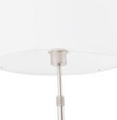Lampe à poser design 'Okno' abat-jour cylindrique blanc socle en métal brossé réglable