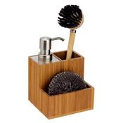 Set cuisine distributeur de savon avec emplacement pour accessoires avec brosse et éponge grattoir