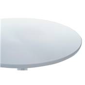 Table basse design ronde 'Pop' blanche pied central en métal chromé – Ø 60 cm