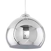 Suspension design ronde 'Luna' en métal chromé