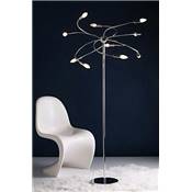 Lampadaire design 'Anémone' flexible branches articulées structure en métal chromé