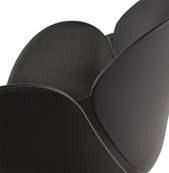 Chaise design à accoudoirs 'TUNED' noire avec 4 pieds en métal noir