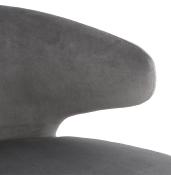 Fauteuil lounge design à accoudoirs 'BLACK COBBE' en velours gris pieds en bois noir