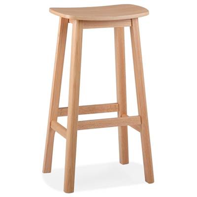 Tabouret de bar design de style scandinave 'BERE' assise avec 4 pieds en bois naturel