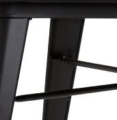 Table de salle à manger carré style indutriel 'ORIANE' plateau bois naturel pieds en métal noir - 76 x 76 cm