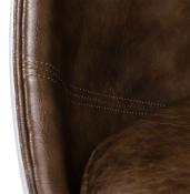 Fauteuil 'Oeuf aviator' pivotant brun en aluminium brossé