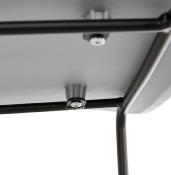 Tabouret de bar design 'Steelblack' gris pieds tréteaux et repose pieds en métal noir dossier bas