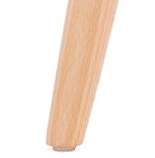 Tabouret de snack mi-hauteur scandinave 'Slakwood Mini' gris 4 pieds bois repose pieds dossier haut
