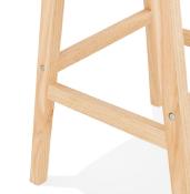Tabouret de snack mi-hauteur scandinave 'Chairman Mini' patchwork 4 pieds bois dossier haut