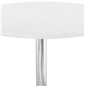 Table de bar haute design ronde 'Barry' mange debout en bois blanc avec pied central en métal chromé