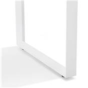 Petit bureau droit design 'GLASS MEET MINI' en verre blanc pieds en métal blanc - 120 x 60 cm