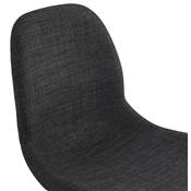 Chaise de bureau à roulettes design 'Hjül' en tissu gris foncé avec pied en métal chromé