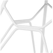 Chaise style industriel design à accoudoirs 'LOTUS' noire avec 4 pieds en métal blanc