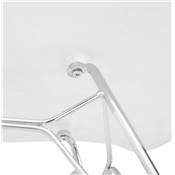 Chaise style industriel design à accoudoirs 'LOTUS' blanche avec 4 pieds en métal chromé