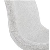 Chaise design de style moderne 'KOOL' en tissu gris clair avec 4 pieds en métal noir