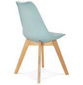 Chaise scandinave design 'Halmstad' bleue avec 4 pieds en bois naturel