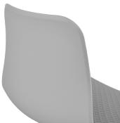 Chaise design 'Sländak White' grise avec 4 pieds en métal blanc