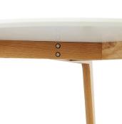 Table basse scandinave ronde 'Kölmy' plateau en bois blanc 3 pieds en bois - Ø 90 cm