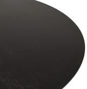 Table basse design ronde 'ELEA MINI' plateau en bois noir et pied en acier brossé - Ø 90 cm