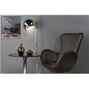 Fauteuil design 'Egg' pivotant noir pied central en métal chromé