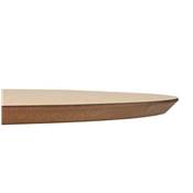 Table / table de réunion design ronde 'Mandlar' plateau bois pied central métal chromé – Ø 120 cm