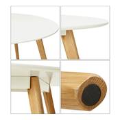 Table à diner / de réunion scandinave ronde 'Solnä' plateau bois blanc 4 pieds bois – Ø 120 cm