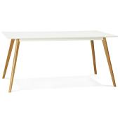 Table / bureau droit scandinave 'Bolnäss' plateau bois blanc 4 pieds bois – 160 x 90 cm