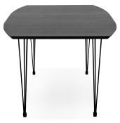 Table / table de réunion extensible 'Rym' plateau bois noir 4 pieds métal noir - 170(270) x 100 cm