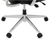 Fauteuil de bureau design à roulettes dossier haut 'FOLLOW' tissu noir et maillé pieds chromés