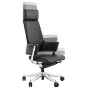 Fauteuil de bureau design à roulettes dossier haut 'BIG MASTER' noir avec pieds en alluminium