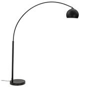 Lampadaire design 'Arc' abat-jour noir structure et socle en métal noir mat