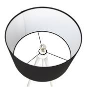 Lampadaire trépied scandinave 'Stätiv' abat-jour en tissu noir 3 pieds en métal blanc