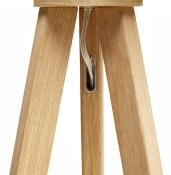 Lampadaire trépied scandinave 'Stätiv' abat-jour en tissu blanc 3 pieds en bois naturel