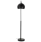 Lampadaire design 'Arc' abat-jour noir structure et socle en métal noir mat