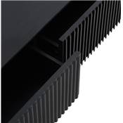 Meuble TV design 'STREAM' en bois noir avec 4 pieds en métal noir - 160 x 45 cm