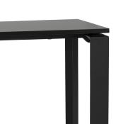 Bureau droit design 'MEET MINI' plateau noir en bois pieds en métal noir - 120 x 60 cm