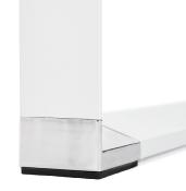 Bureau de direction droit 'Small Business' bois blanc pieds métal blanc et métal chromé – 140 x 70 cm