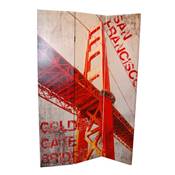 Paravent 'Téléphone box Londres / Golden Gate Bridge San Francisco'