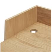 Petit bureau droit / table de travail design 'RAFFINE' bois naturel pieds métal blanc - 120 x 60 cm