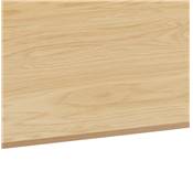 Petit bureau droit / table de travail design 'RAFFINE' bois naturel pieds métal blanc - 120 x 60 cm